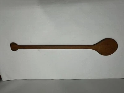 34" Giant Wooden Spoon, Large Scoop Paddle Utensil Maple Wood Hand Made Vintage - Image 1 of 4