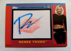 WWE RENEE YOUNG Paquette 2018 TOPPS # 1/1 RED AUTOGRAPH KISS CARD AEW Panini - Picture 1 of 2