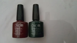 Cnd Shellac Serene Green & Scarlet Letter Duo Holiday Color 2pcs No Box - Picture 1 of 1
