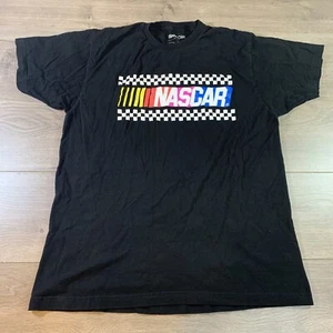 NASCAR Logo Official Licensed T-Shirt Black Sz Large L 100% Cotton Short Sleeve - Picture 1 of 6