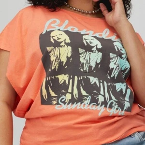 NEW Daydreamer Blondie Sunday Girl Orange Muscle Graphic Tee - Large - Picture 1 of 9