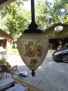 Antiguo colgante colgante vintage pintado al revés? Lámpara 80923 F - Imagen 1 de 14