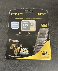 NIP PNY 8 GB Micro SD High Capacity Storage For Mobile Devices SD Card Adapter - Picture 1 of 2
