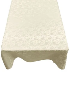 Roses Jacquard Satin Rectangular Tablecloth Seamless (60" x 90" Inches) - Picture 1 of 41