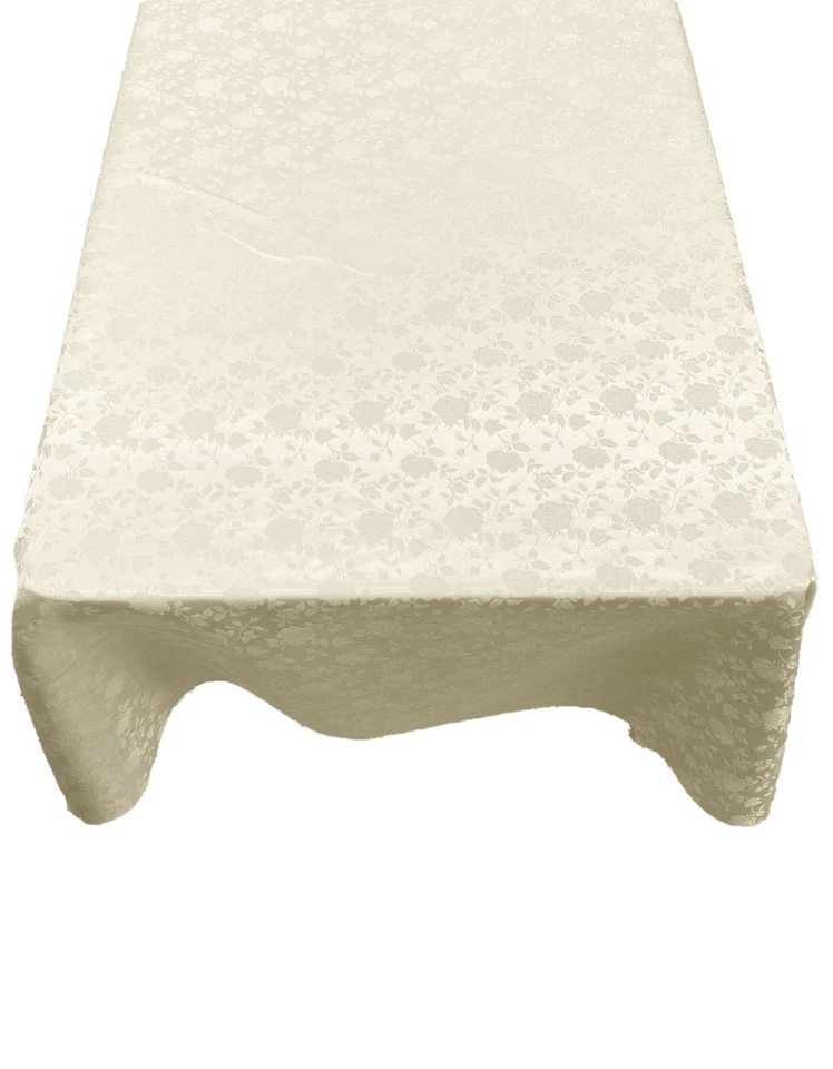 Roses Jacquard Satin Rectangular Tablecloth Seamless (60" x 102" Inches) - Image 1 of 1