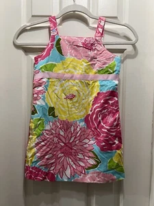Vintage Lily Pulitzer Girls White Label Sleeveless Shift Dress Summer Casual Bow - Picture 1 of 6