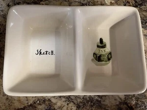 NEW Rae Dunn Sketch Ink Divided Dish Tray Farmhouse Office Decor Desk Trinket - Picture 1 of 12