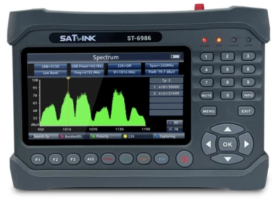 SATLINK ST-6986 Digital Sat Terrestrial Combo Meter DVB-S2X/T2/C H.265 10 bit - Image 1 of 4
