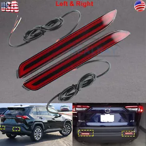 For Toyota RAV4 2019 2020 2021 LED Brake Driving Signal Lights Bumper Reflector - Picture 1 of 14