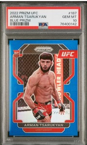 Arman Tsarukyan 2022 Panini Prizm UFC Blue /199 RC Rookie Card #187 PSA 10 RC