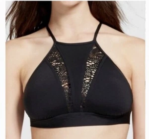Mossimo Crochet High Neck Halter Top Swimwear Sz Large - Picture 1 of 7