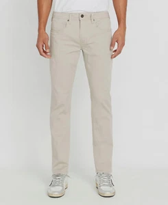 $99 Buffalo Jeans Men's Beige Slim Stretch Zip Fly Denim Pants Jeans 32W 32L - Picture 1 of 6