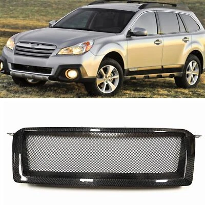 For Subaru Outback 2013 2014 Sedan Front Bumper Grill Grille Carbon Fiber - Imagem 1 de 4