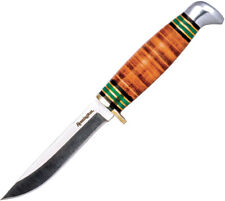 Remington R15723 Junior 3.25" Stainless Blade Stacked Leather Handle Fixed Knife