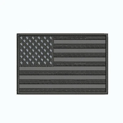 USA US American Flag Black Grey Patch Embroidered Iron-on Badge DIY Applique - Image 1 of 4