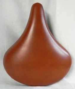 Permaco 410 Cruiser Bicycle Seat, Brown Vinyl, with Clamp, Unisex Saddle Exc. - Picture 1 of 8