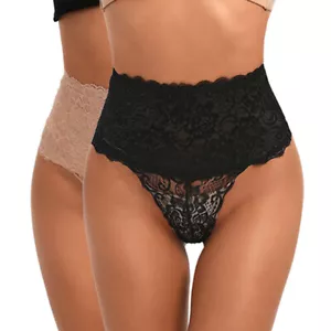 Women High Waist Tummy Control Body Shaper Slim Lace Thong Shapewear Underwear - Picture 1 of 18