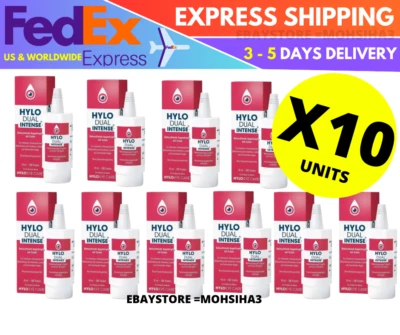 10 X HYLO DUAL INTENSE Lubricant Eye Drops with Ectoin Ursapharm - Image 1 of 4