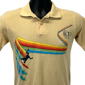 Vintage 80s OP Ocean Pacific Poloshirt Herren XS X-Small Surfer Surfen USA Beige - Bild 1 von 11