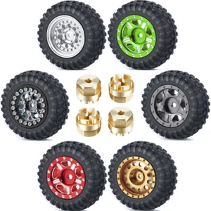 Llantas de rueda + neumático de goma + adaptador de latón para Kyosho Miniz 4x4 Wrangler rubicon 1/24 - Imagen 1 de 92