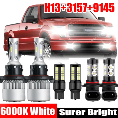 6X LED Headlight Hi/Lo + Fog Bulbs+Turn Lamp For 2004-2013 2014 Ford F150 - Image 1 of 4