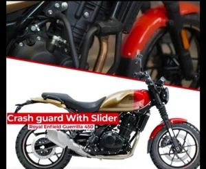 "CRASH GUARD WITH SLIDER TYPE 2, BLACK" FIT FOR ROYAL ENFIELD GUERRILLA 450 - Picture 1 of 4