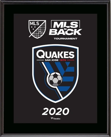San Jose Earthquakes Unsigned 10.5" x 13" 2020 MLS is Back Tournament Plaque Cover