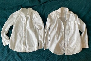 2x F&F Long Sleeved School Shirts White 7-8 Years Old - Picture 1 of 1