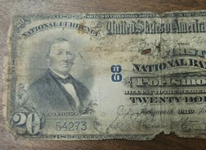 1903 First National Bank of Portsmouth 20 Dollar National Currency - Picture 1 of 6