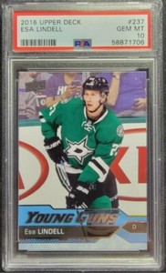 2016 Upper Deck #237 Esa Lindell Young Guns PSA 10 Gem Mint  Rookie Dallas Stars