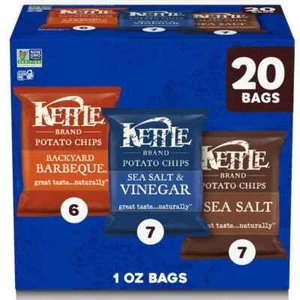 Kettle Brand Potato Chips Variety Pack, 1 Oz, 20 Ct - Picture 1 of 10