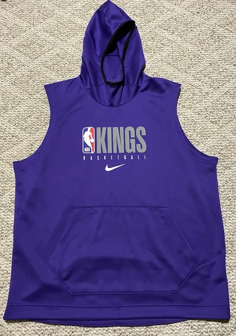 RARE Nike NBA Sacramento Kings Warm Up Sleeveless Hoodie PLAYER ISSUED 2XL TALL Cover