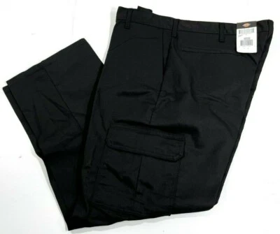 NEW MENS 32x30 DICKIES LP600 RELAXED FIT INDUSTRIAL CARGO PANTS BLACK 32x30 - Image 1 of 2