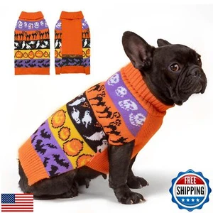 KYEESE Halloween Dog Sweater for Small Dogs Pumpkin Ghost Dogs Knitwear Turtl - Picture 1 of 5