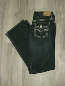 Levis Boot Cut Jeans Girls size 8 R Adjustable Waist Dark Wash Flap Pockets - Picture 1 of 4
