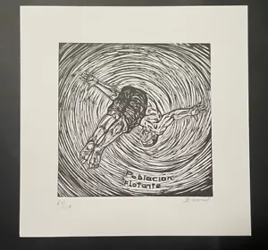 Grabado de Janet Brossard. ̈Población Flotante ̈. 2013. Original firmado - Imagen 1 de 12
