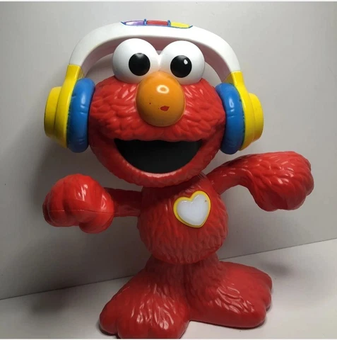 Sesame Street Lets Dance Elmo 12" Elmo Toy Sings Dances Headphones WORKS Cover