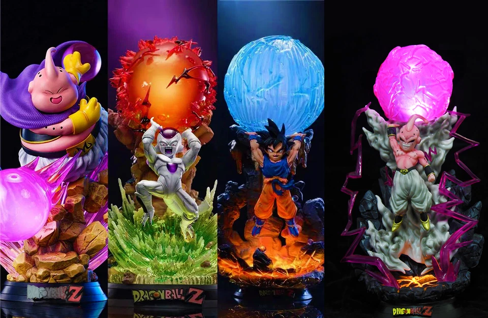 DRAGON BALL Z ACTION FIGURE FREEZER MAJIN BOO GOKU SPIRIT BOMB LED LIGHT 24 CM - Immagine 1 di 1