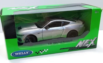 WELLY NEX  1:25 AUTO DIE CAST  FORD MUSTANG GT 2024 ARGENTO ART 24123W 24123 - Immagine 1 di 2