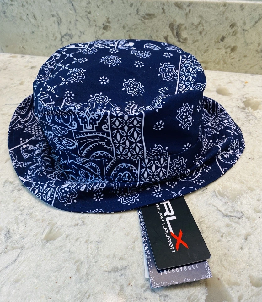 NUEVO CON ETIQUETAS Polo Ralph Lauren PATCHWORK BANDANA ESTAMPADO Embalable Sombrero Cubo S/M Foto 1 de 4