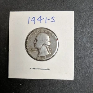 1941 S Washington Silver Quarter Coin - Picture 1 of 2