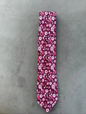 Tommy Hilfiger Corbata Hombre Rojo y Rosa Bonita 100% Algodón Foto 1 de 2