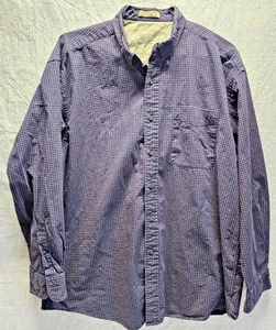 Haggar Men's Casual Button Down Shirt Size XL Checked Long Sleeve Purple - Picture 1 of 6