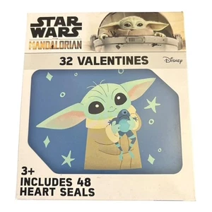 Star Wars The Mandalorian Baby Yoda 32 Valentinskarten mit 48 Herzsiegeln - Bild 1 von 3