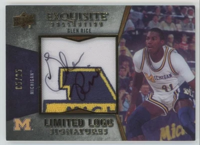 2012-13 Upper Deck Exquisite Limited Logo Glen Rice Auto Patch /25 #LL-R1 A1 - Image 1 of 2