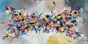 Modern Contemporary ABSTRACT ACRYLIC PAINTING On 100 x 50cm Canvas OOAK - Picture 1 of 24