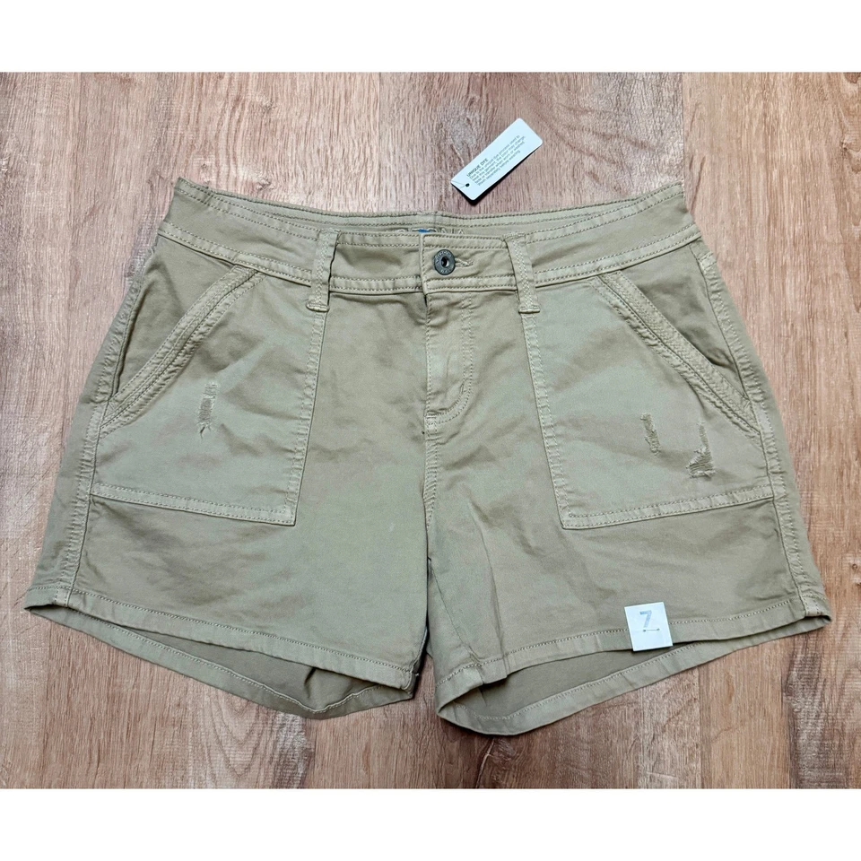 Pantalones cortos para mujer Arizona Jean Co caqui envejecido talla 7 nuevos con etiquetas Foto 1 de 4