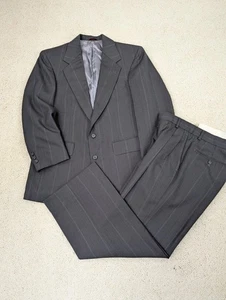 Traje Para Hombres 36S 26x26 Gris Rayas Lana 2 Piezas Chaqueta Pantalones Conjunto De Colección A Medida - Imagen 1 de 21