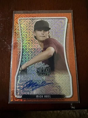 2020 Leaf Metal Draft Portait Orange Mojo Mick Abel 1/2 Auto - Image 1 of 3