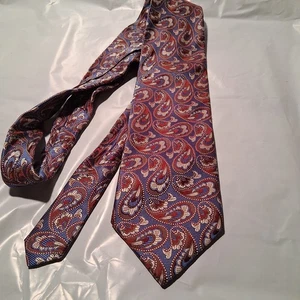 Cravatta uomo Emilio Pucci vintage anni 70 pop art seta, marrone/argento ruggine fatta a mano - Foto 1 di 4